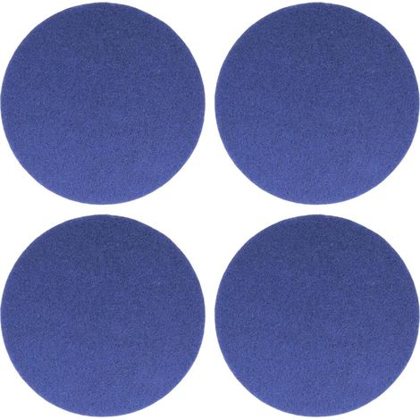 Lot de 4 tampons de vadrouille électriques pour sols, tampons de rechange de 16,5 cm, Bleu (1/5)