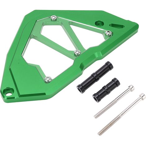 CNC-gefräster Vorderrad- und Kettenschutz aus Aluminium für Ninja 250/300 (2013–2017) – Grün (1/5)