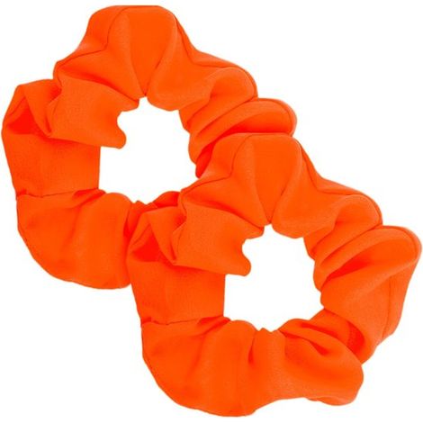 Grand chouchou fluo - Lot de 2 - Bandeaux élastiques - Attache-queue de cheval - Pour femmes/filles - Matière extensible et résistante - Bandeau