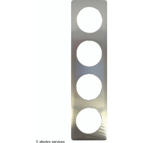 LEGRAND CÉLIANE PLAQUE MÉTAL ANODISÉ QUADRUPLE TITANE - 068904