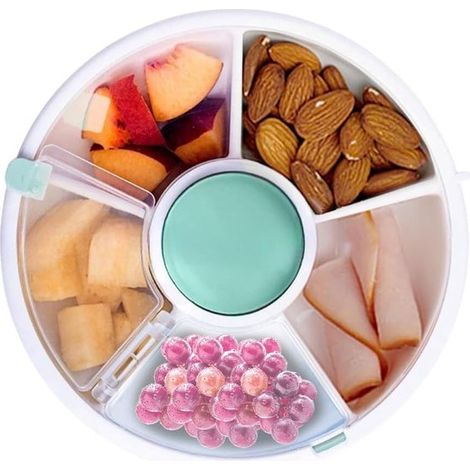 Caja de almacenamiento, Caja para dulces, Caja de picnic, Caja para snacks, Práctica, Reutilizable, Dulces, Galletas, Frutos secos (verde menta) (1/5)
