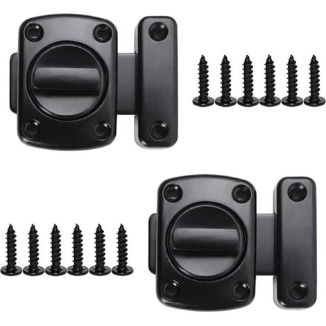 Loquet de Porte Sécurité Rotatif Serrure Verrou Al, XU,liage, XU,Serrure Tournante avec pour d'armoire Salle 2 Pièces(Noir)42x30mm KZQ - KZQ (1/4)