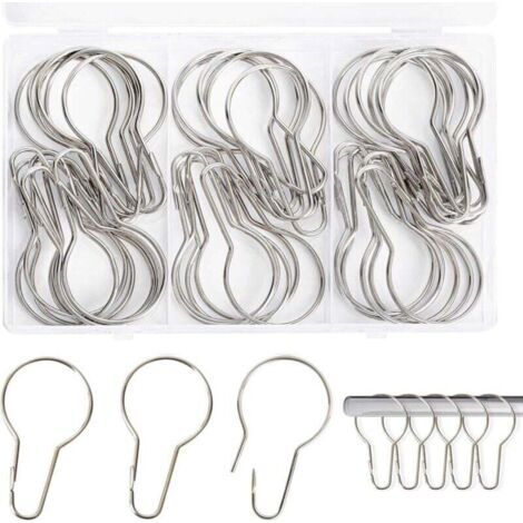40 Pièces Anneaux de Rideau de Douche, Anneaux pour Rideaux, pour Salle de Bain, Salon, Chambre à Coucher (Argent) (1/4)