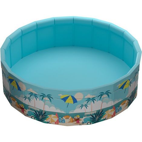 Faltbarer Pool (160 cm, kein Aufblasen erforderlich) für Kinder und Haustiere – Robuster Spielpool für draußen, tragbare Badewanne für Garten und Terrasse