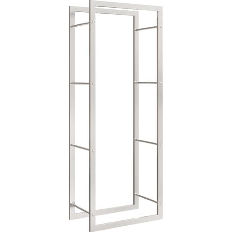 Porte-bûches Portant de bois de chauffage 50x28x132 cm acier inoxydable CFW88127 (1/5)