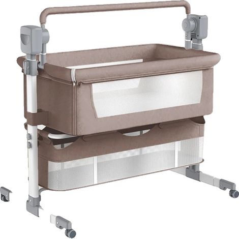 Berceau pour bébé, balancement électrique, design portable, X601-KHAKI (1/2)