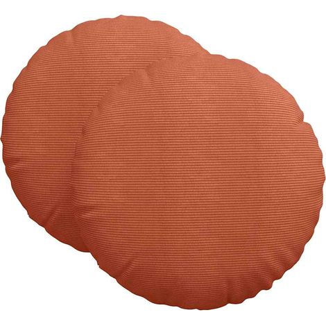 Maison Exclusive - Cojines para asiento 2 pcs Rojo Naranja Ø 80 c