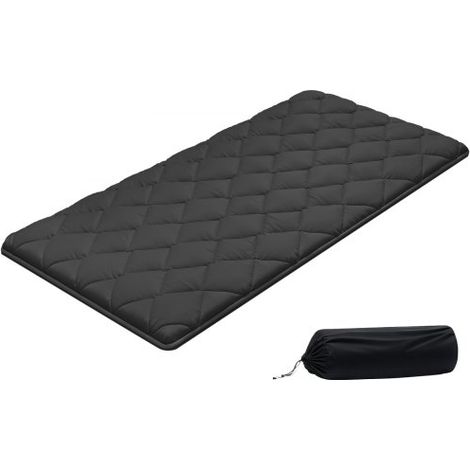 Colchón Futón Japonés, Tatami Plegable Tamaño Individual, con Bolsa de Almacenamiento y Herrajes de Montaje, Esterilla de 9 Capas para Meditación y Yoga, Color Negro, 2032 x 991 x 89 mm (1/5)