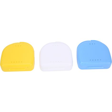 Étui de rangement pour prothèses dentaires, boîte demi-bouche 3 pièces, contenant de stockage pour appareil orthodontique et gouttière de rétention. (1/5)