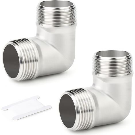 2 pièces coude à 90 degrés en acier inoxydable 304, raccord de tuyau 1"BSP mâle × 1"BSP mâle (1/5)