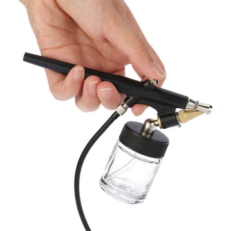 Kit aérographe à alimentation par siphon haute atomisation pour maquillage, peinture artistique et tatouage, pistolet à peinture 0,8 mm (1/5)