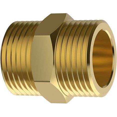 Flamco Manguito doble 3/4 pulgadas latón, junta plana, M43.66124D