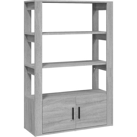 Maison Exclusive - Credenza Grigio Sonoma 80x30x119,5 cm in Legno Multistrato (1/5)