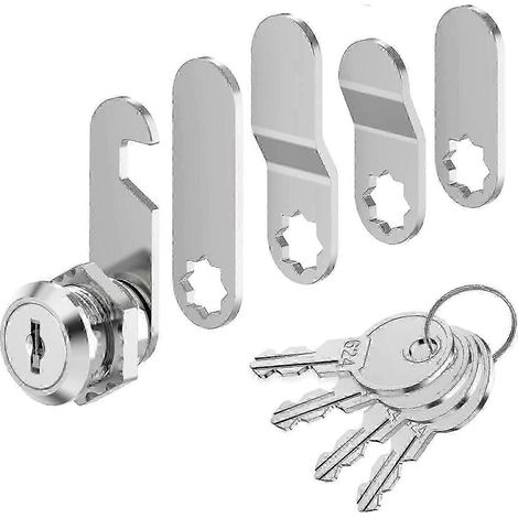 Serrure à 4 clés pour portes d'armoires et boîtes aux lettres (1/5)