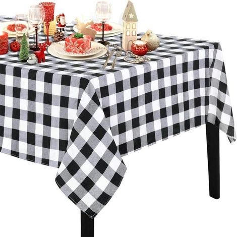 Nappe à carreaux 140x300 cm rectangulaire, facile d'entretien, résistante aux éclaboussures