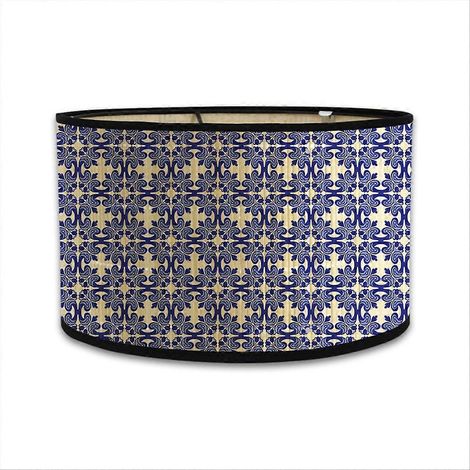 Abat-jour Oval Vintage Imprimé 30x30x20cm, Luminaire Décoratif avec Motif Rétro, Couvre-Abats Classique pour Lampe de Table, Taille 30x30x20, Style Ancien Élégant (1/5)