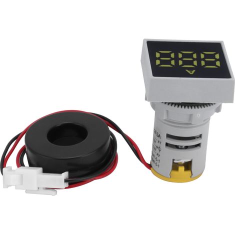Ampèremètre numérique à panneau mat, voyant lumineux, 220 V CA, AD16-22FSAYellow