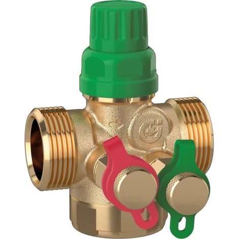 Vanne PICV FLOWMATIC avec prise de pression 3/4" mâle-mâle 0,08-0,4 m³/h laiton - THERMADOR 145447H40