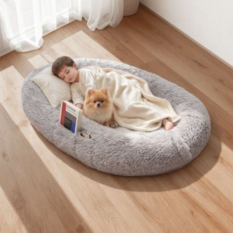 Lit pour Chien Humain 132x86x24 cm Panier Géant pour Chien en (1/5)