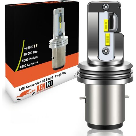 Ampoule Bi-LED H6 BA20D Easy2 - 9-32Vdc - 5000K - 2500lms - XENLED - 100W d'éclairage - S2 (1/5)