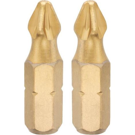 Bit Titan-Nitrid 2 Stück Pozidrive 2 Titan-Nitrid Bits