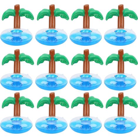 Sollbry 12 pièces Porte-Boissons Gonflable pour Piscine, cocotiers,Porte-gobelet pour fête sur la Plage, décoration,Diamètre extérieur20cm,Hauteur 24cm (1/5)
