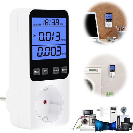 Compteur D'électricité Pour Prise De Courant: Compteur D'électricité Pour Prise De Courant Avec 14 Modes De Surveillance Et Protection Contre Les Surcharges, Compteur D'électricité 3680W (1/5)