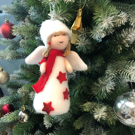 Pendentif Aile D Ange - Décoration De Sapin De Noël En Tissu - Pour Fête De Noël - Lot De 1 (1/5)
