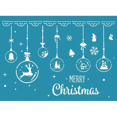 Pochoirs de sérigraphie autocollants « Joyeux Noël » pour la création de t-shirts, coussins, sacs en tissu, peinture textile et décoration intérieure.