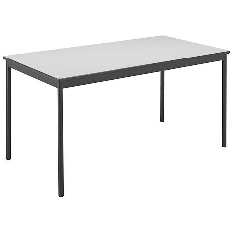 Table rectangulaire L 140 x P 70 cm, piétement noir - Confort - plateau gris - Maxiburo