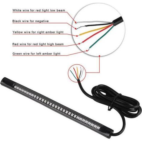 1pcs,48 Feux Stop Led pour Moto Voiture Vélo Feux Clignotant Bande de Lumière 12V (1/5)