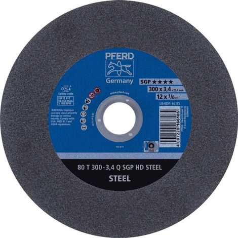 PFERD Stationäre Trennscheibe T 300x3,4x25,4 mm mittelhart HD STEEL für Stahl 80m/s (1/5)