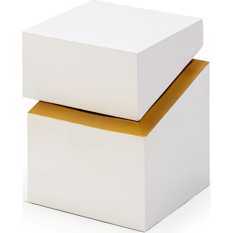 Mesa Auxiliar 40X42X43 Metal Blanco/Dorado (1/3)