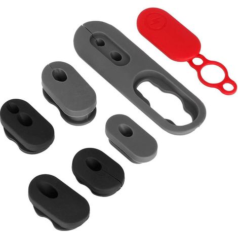 Convient aux trottinettes électriques Xiaomi 4 Pro et 4 Lite : kit de 6 clips de câble en silicone, protection magnétique et étanche. (1/5)