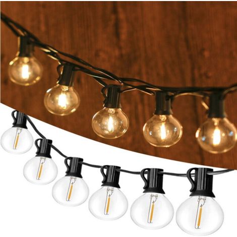 Guirlande lumineuse LED étanche d'extérieur, lumière chaude, à brancher, décoration de Noël