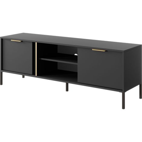 Mobile TV Antracite, 153 x 39,5 x 53,4 cm - 2 Ante, Gambe Metalliche, Compatto (1/5)