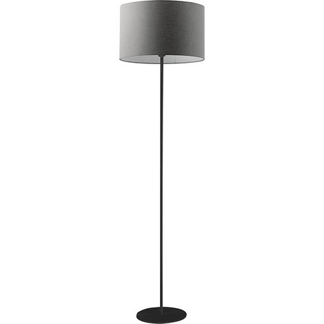 Vivien Piantana Nera - Lampada da Terra con Paralume Cilindrico Antracite, Attacco E27, Potenza 75W, Grado IP20, Altezza 48cm - Rossini (1/5)