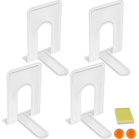 Metall Buchstützen 4 Stück Weiß für Büro & Wohnzimmer (1/5)
