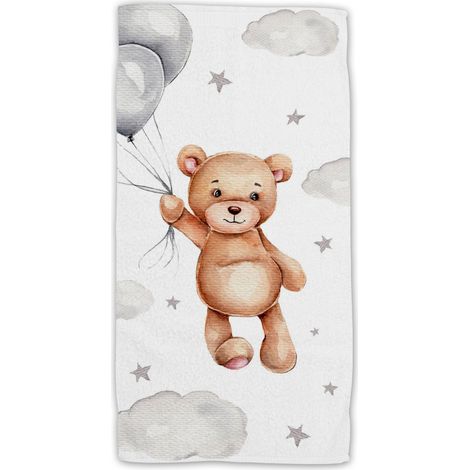 Teddy Bear Baumwolle Strandtuch Frottee Badetuch mit Premium Druck, 70x140 cm