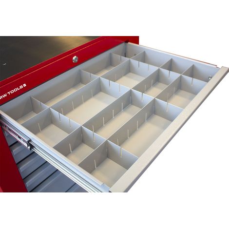 Set de séparateurs de tiroirs gris pour servantes d'atelier MW Tools LVLK5855