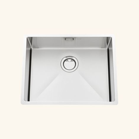 Évier sous-plan inox nid d'abeille 1 bac 570x450 mm – Pose sous-plan – Trop plein inclus – Pour meuble 80 cm minimum – Luisina