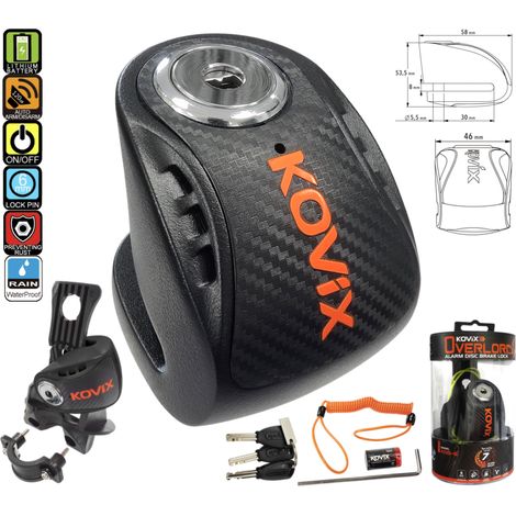 Candado antirrobo para discos de freno Kovix KNS6 con alarma, negro. (1/5)