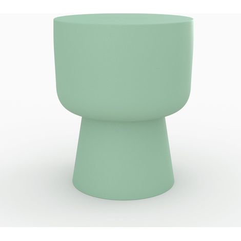 Mesa auxiliar redonda de metal verde - Prisca