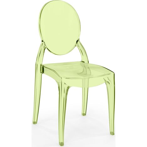 Sedia da Pranzo Trasparente - Stile Victoria  Verde