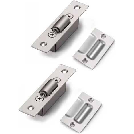 Loquet à Rouleaux de Porte en Acier Inox Dissimulés Mortaise Taille 20mm Rouleau Loquetaux pour Armoire Cuisine Salle de Bain Chambre Placards Meubles 4 Ensembles