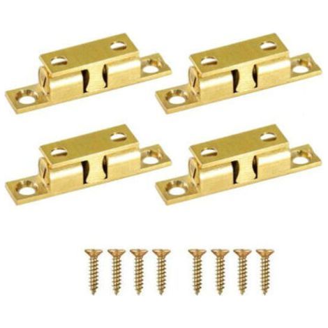 Furniture Catch, Pack of 4 Cabinet Tension Latches for Cupboard Door, Spring Loaded Solid Brass Furniture Hardware (50mm) (1/5)