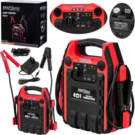Avviatore di emergenza 4 in 1 con compressore LED, power bank portatile 1200/600A 22Ah 12V (1/5)