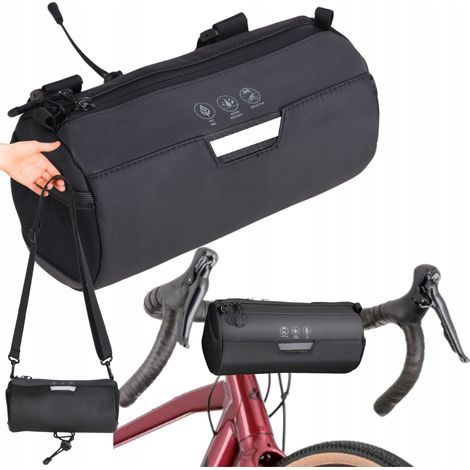 Fahrradlenkertasche, Vorderrohrtasche, großer Reißverschluss, wasserdicht