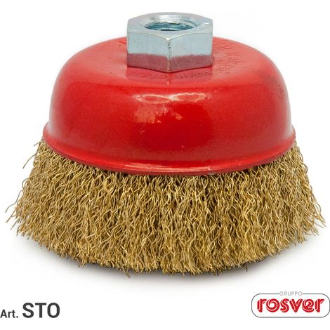 Spazzole a Tazza con Fili Ondulati Rosver STO D.60 F.M14 Acciaio - Conf.1pz