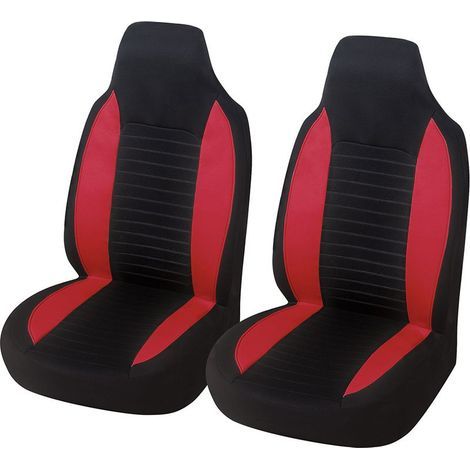 Housse de siège avant de voiture, protection monobloc en forme de baquet, compatible avec les airbags, intérieur de voiture, convient aux SUV et camions (rouge) (1/5)
